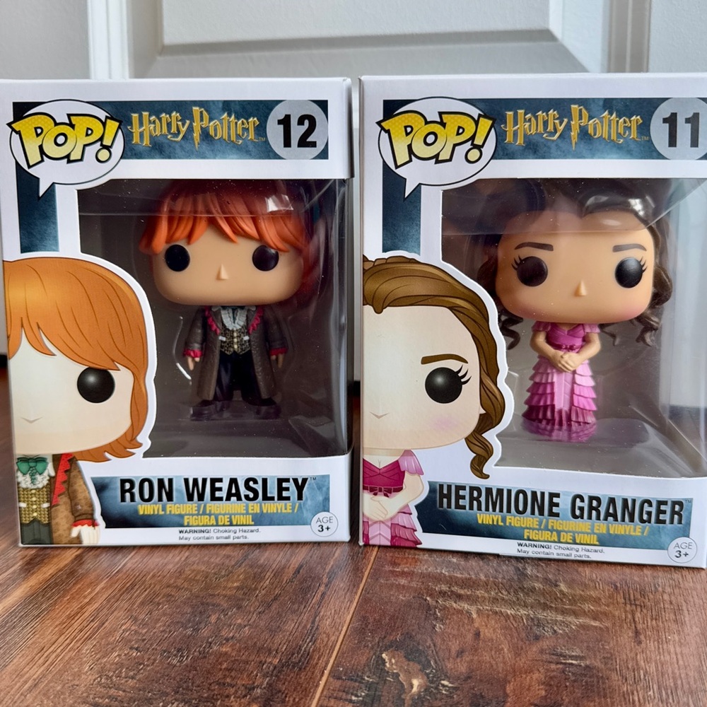 Funko Pop! Hermione Granger #11 and Ron Weasley #12 Yule Ball Outfits